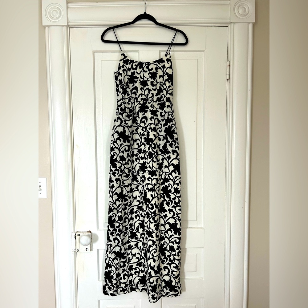 J. Crew Factory Black and White Floral Maxi Dress
